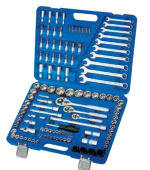 طقم عدة ميكانيك احترافي متكامل مع شنطة – مجموعة سوكيت ومفاتيح متعددة المقاسات