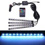 طقم إضاءة LED للسيارة مع ريموت – ألوان RGB متعددة للديكور الداخلي